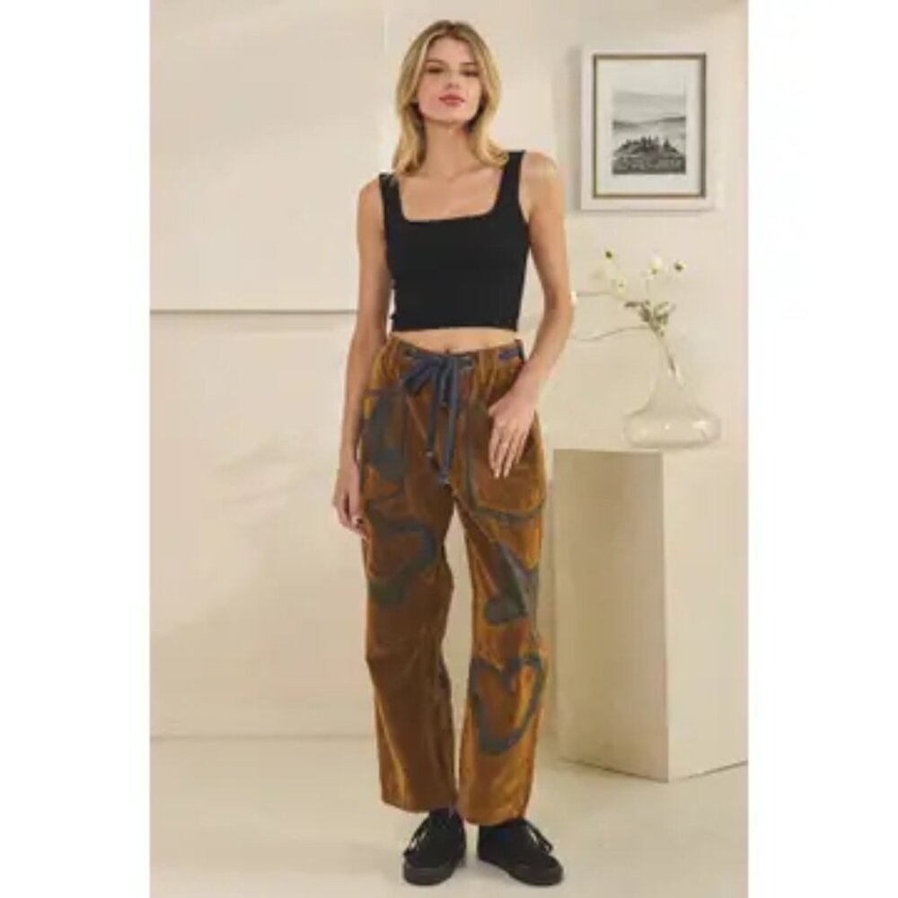 Oli and Hali Tie Waist Velvet Suede Pants